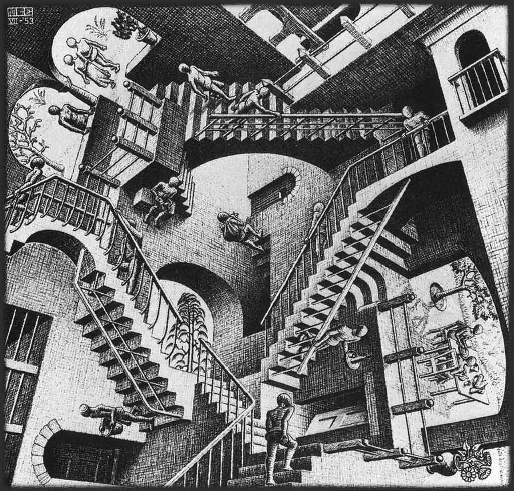 M.C. Escher - Casa di scale (relatività)